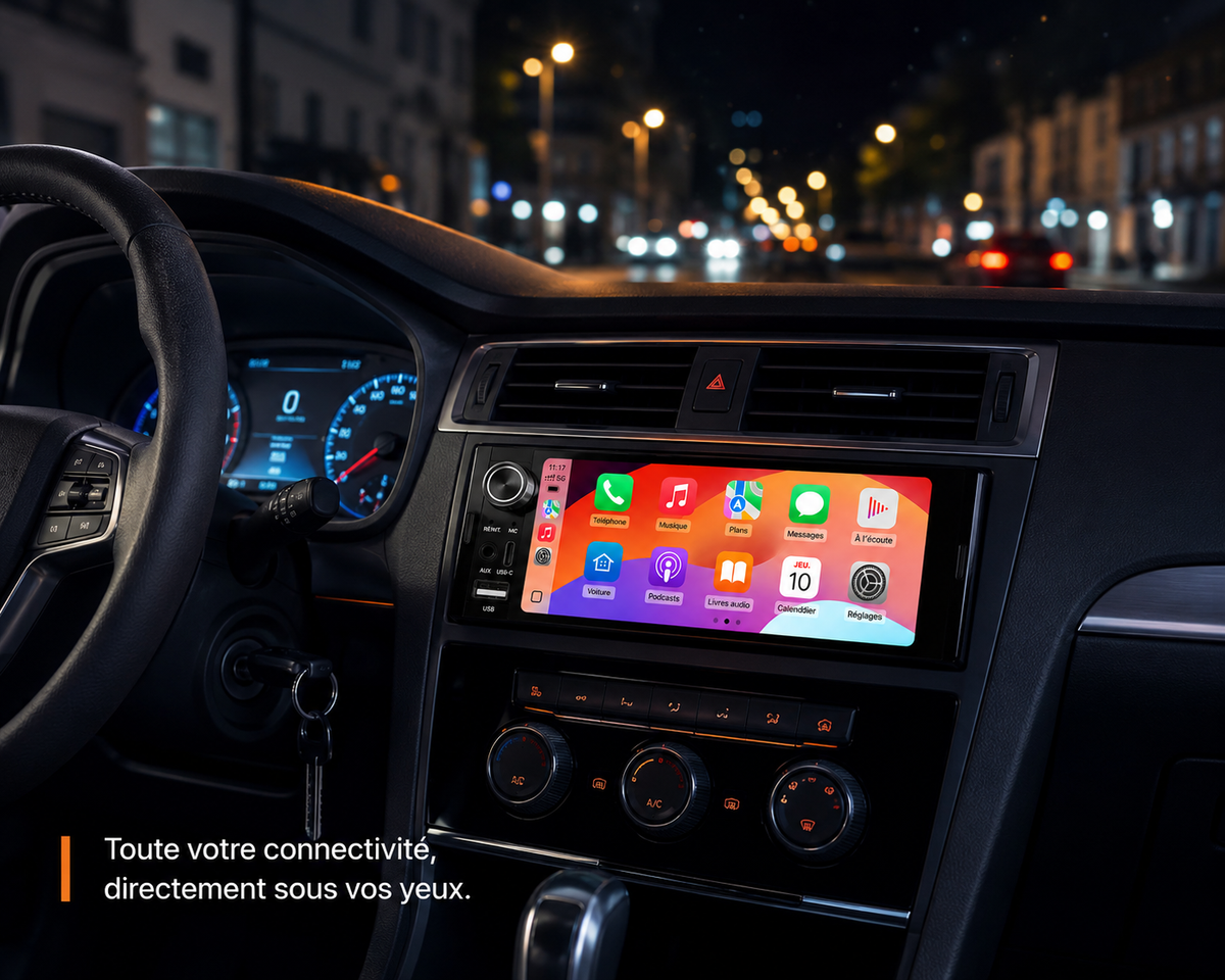 Autoradio CarPlay Android Auto Sans Fil Tactile HD