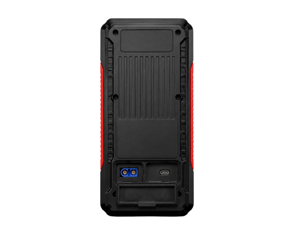 Booster de batterie 12V 2000A portable avec écran numérique et pinces pour démarrage de voiture.