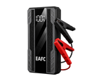 Booster de batterie 12V 2000A portable avec écran numérique et pinces pour démarrage de voiture.