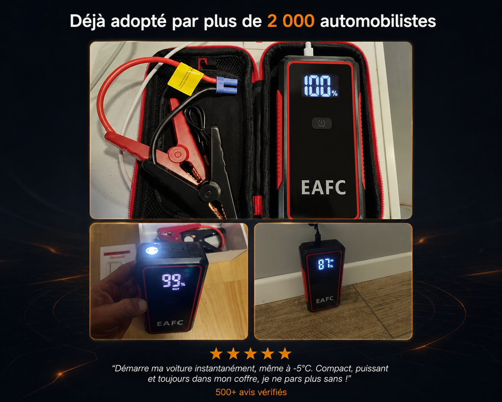 Booster de Batterie 12V 2000A Démarrage d'Urgence
