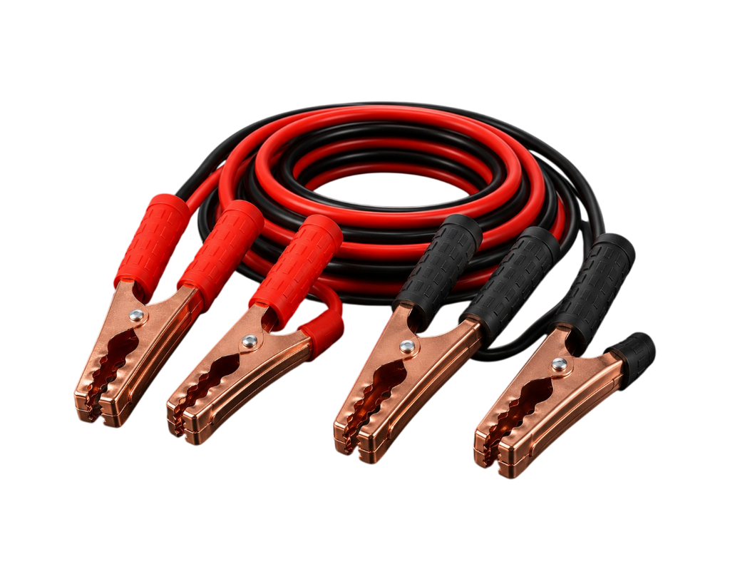 Câbles de démarrage batterie 500A avec pinces métalliques isolées rouge et noir