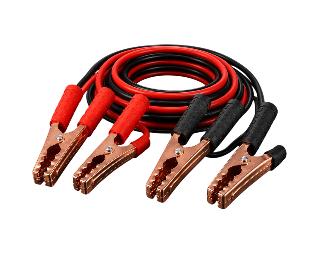 Câbles de démarrage batterie 500A avec pinces métalliques isolées rouge et noir