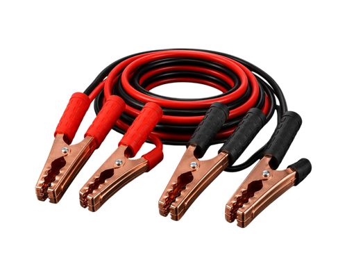 Câbles de démarrage batterie 500A avec pinces métalliques isolées rouge et noir