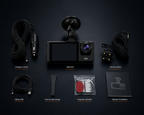 Dashcam triple caméra Full HD 1080P avec vision nocturne, enregistrement en boucle, G-Sensor et caméra de recul pour voiture.