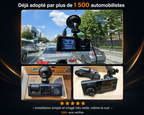 Dashcam triple caméra Full HD 1080P avec vision nocturne, enregistrement en boucle, G-Sensor et caméra de recul pour voiture.