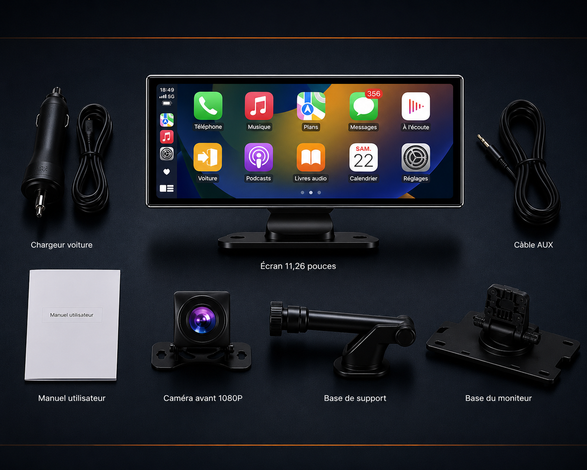 Écran CarPlay Android Auto Sans Fil 11,26 Pouces