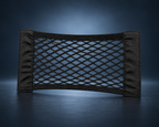 Filet de rangement extensible pour coffre de voiture.