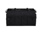 Organisateur de coffre voiture grande capacité avec trois compartiments et nombreuses poches latérales.