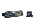 Rétroviseur dashcam Full HD 1080P avec double caméra avant et arrière, écran tactile 10 pouces et vision nocturne pour voiture.