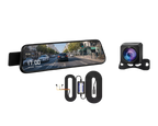 Rétroviseur dashcam Full HD 1080P avec double caméra avant et arrière, écran tactile 10 pouces et vision nocturne pour voiture.