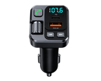 Transmetteur FM Bluetooth voiture avec charge rapide USB-C PD 20W, appels mains libres et lecture audio sur autoradio via FM.