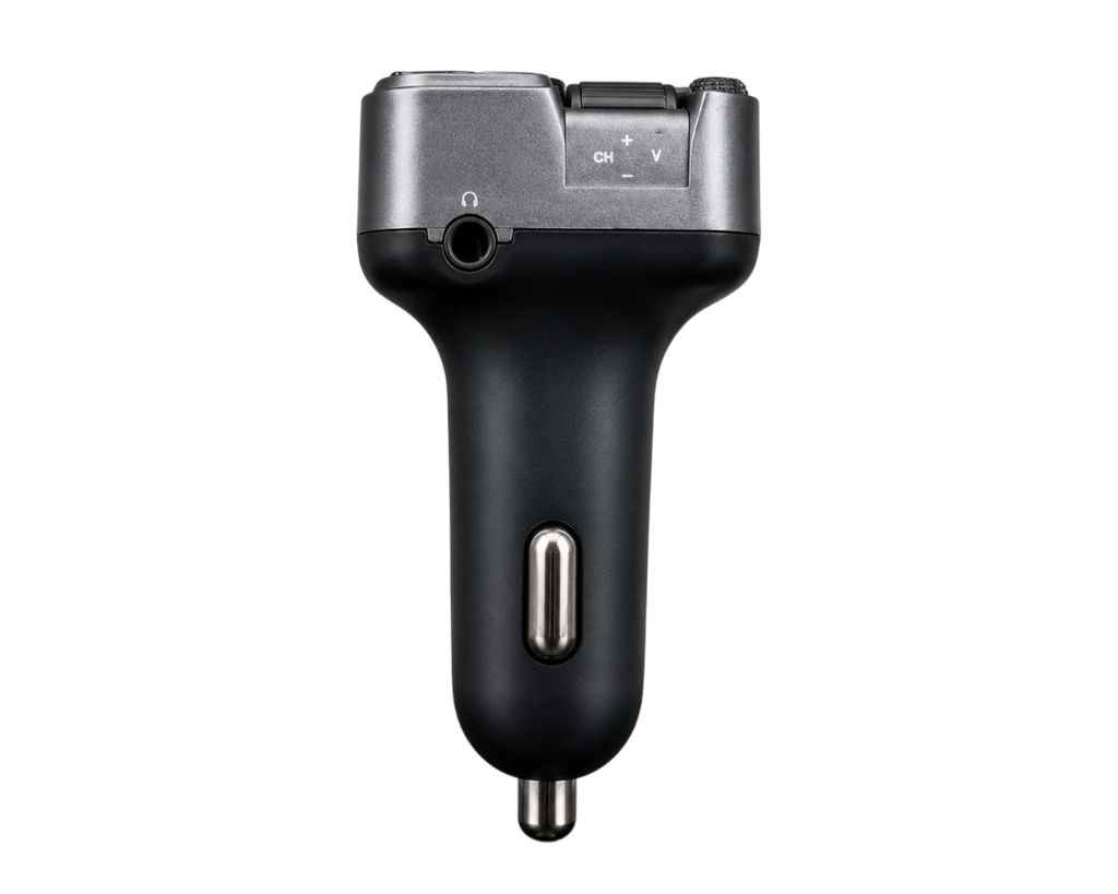 Transmetteur FM Bluetooth voiture avec charge rapide USB-C PD 20W, appels mains libres et lecture audio sur autoradio via FM.